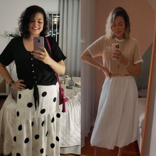 Aluna que perdeu 34 kg, antes e depois